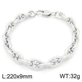 Stainless steel simple and fashionable 220 × 9mm Japanese style chain special buckle temperament charm silver bracelet