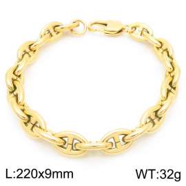 Stainless steel simple and fashionable 220 × 9mm Japanese style chain special buckle temperament charm gold bracelet