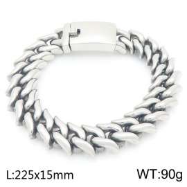Personalty Shiny High Quality Fine Jewelry Stainless Steel Bracelets 15mm Chunky Curb Chain Men Bracelet