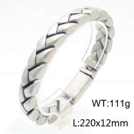 215mm Unisex Vintage Matte Stainless Steel Chain Bracelet