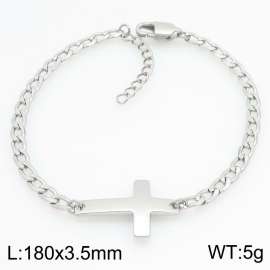 Stainless steel cross element bracelet