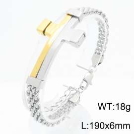 Stainless steel jewelry cross element bracelet