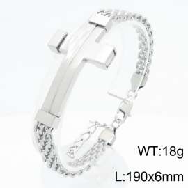 Stainless steel jewelry cross element bracelet