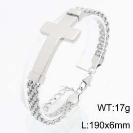 Stainless steel jewelry cross element bracelet