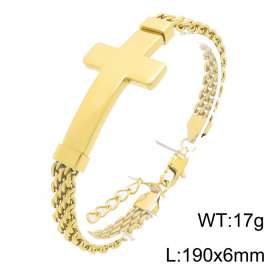 Stainless steel jewelry cross element bracelet