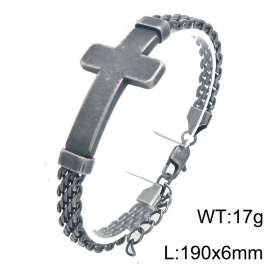 Stainless steel jewelry cross element bracelet
