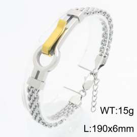 Fashion stainless steel jewelry electroplated golden bracelet
