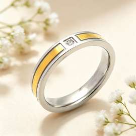 Stainless Steel Stone&Crystal Ring