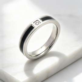 Stainless Steel Stone&Crystal Ring